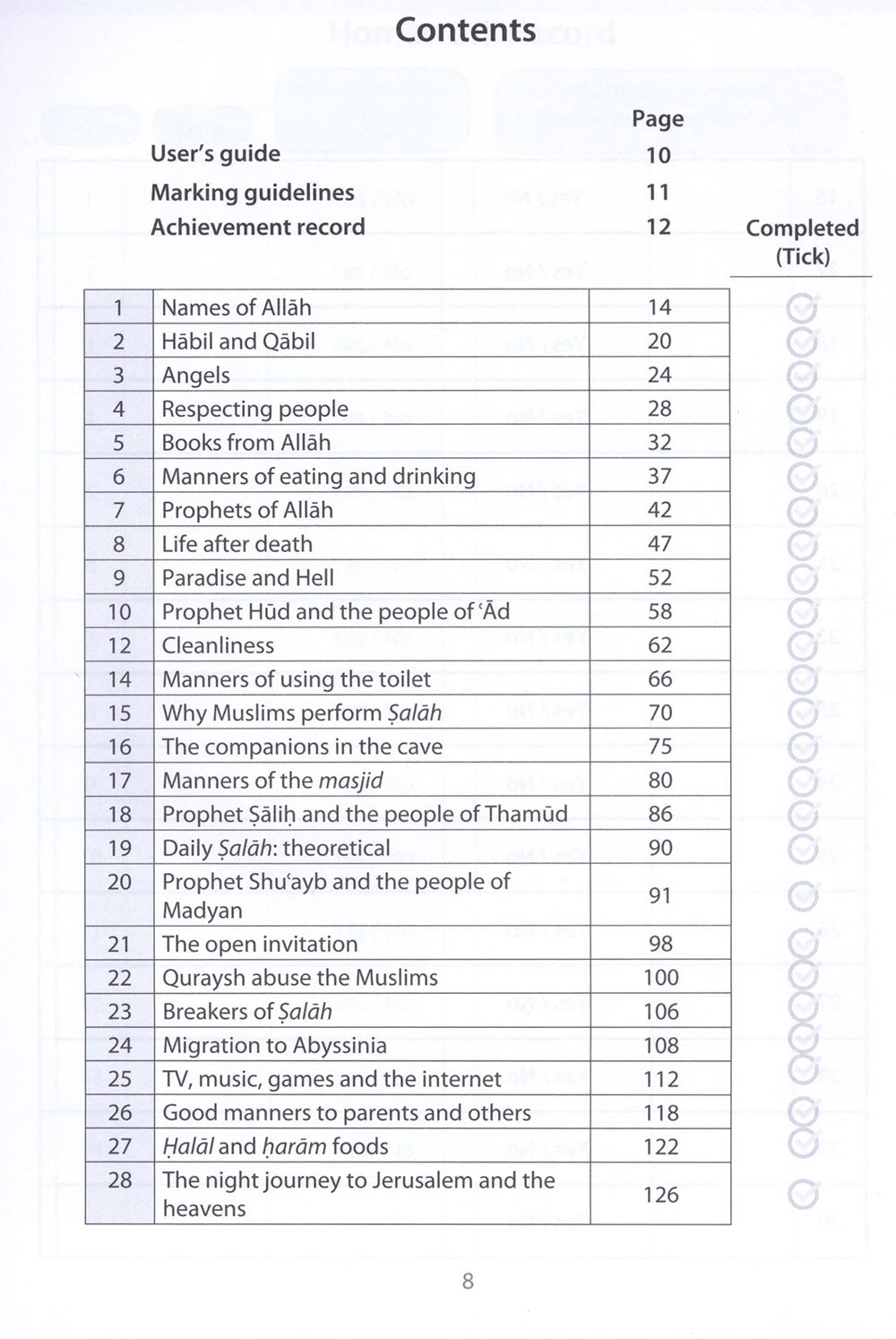 Safar Islamic Studies Workbook Level 2