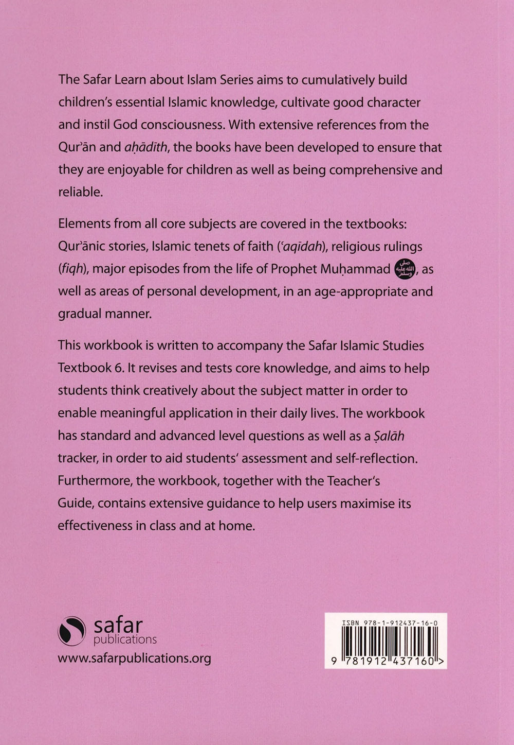 Safar Islamic Studies Workbook Level 6