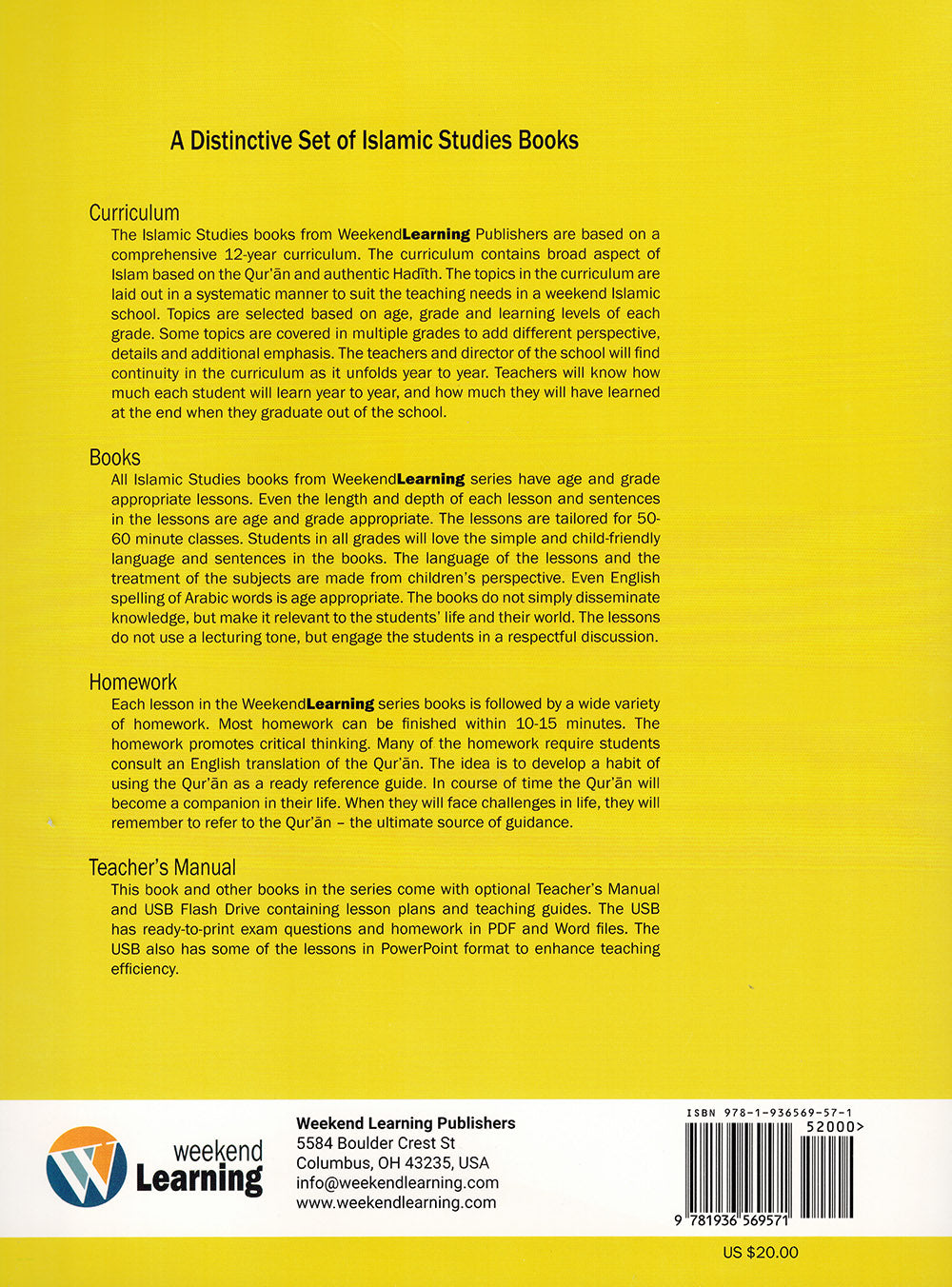 Weekend Learning Islamic Studies Textbook Level 1