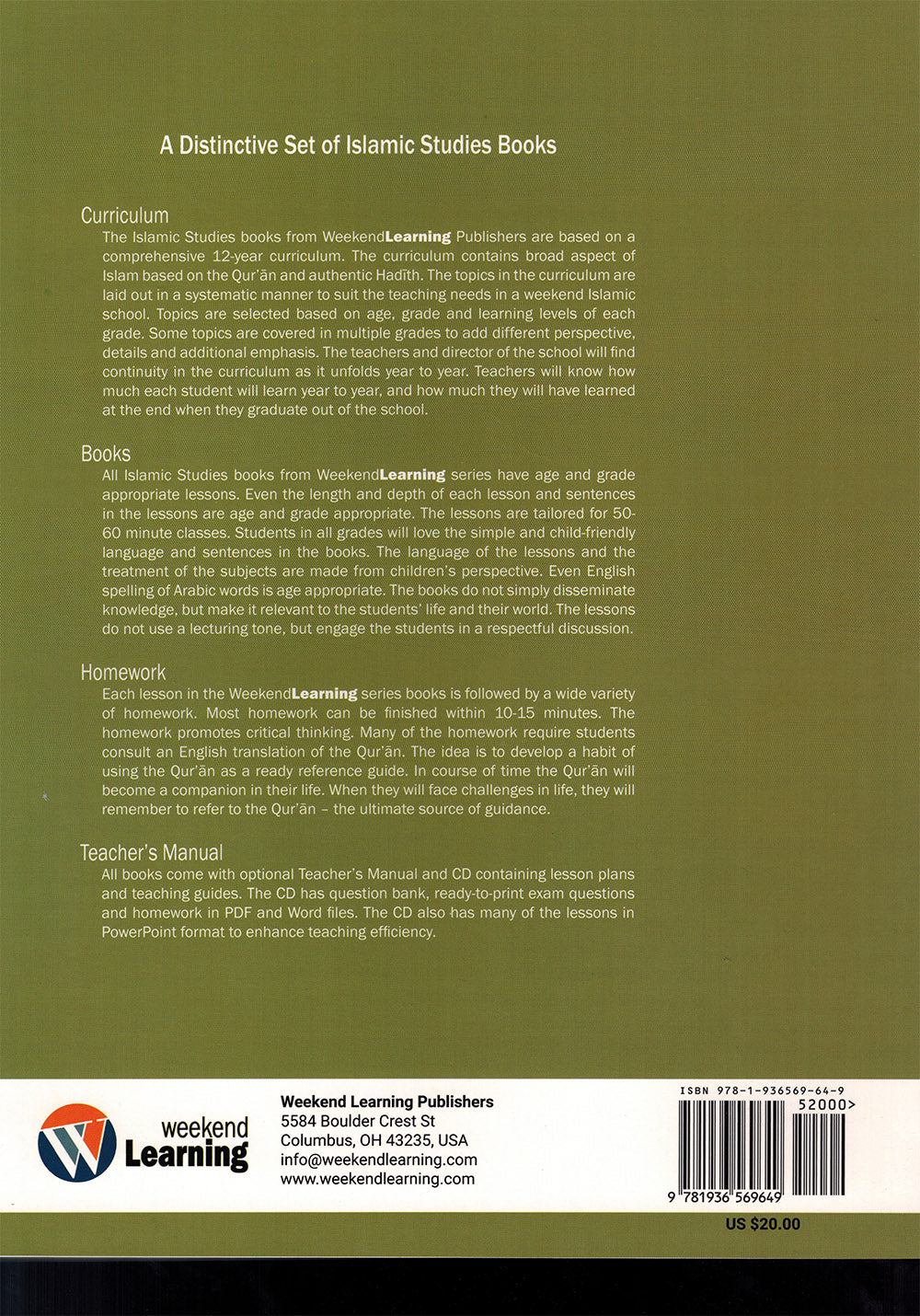 Weekend Learning Islamic Studies Textbook Level 8