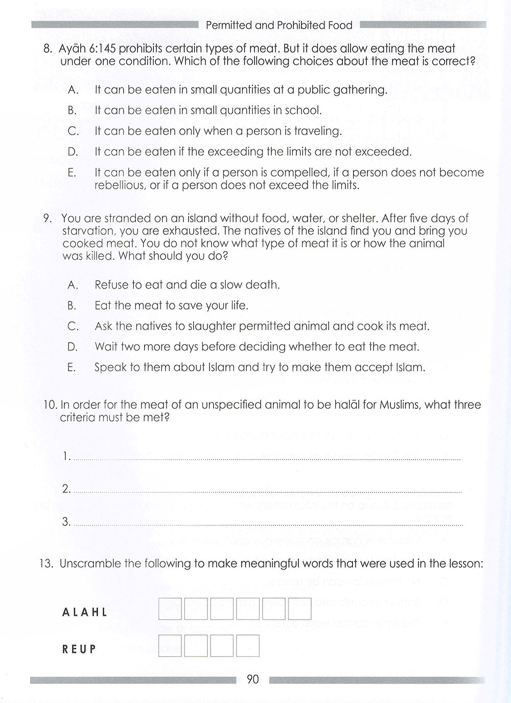 Weekend Learning Islamic Studies Workbook Level 8