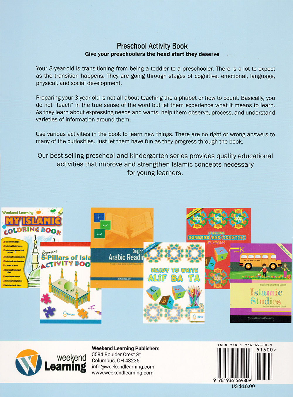 Weekend Learning Preschool Activity Book