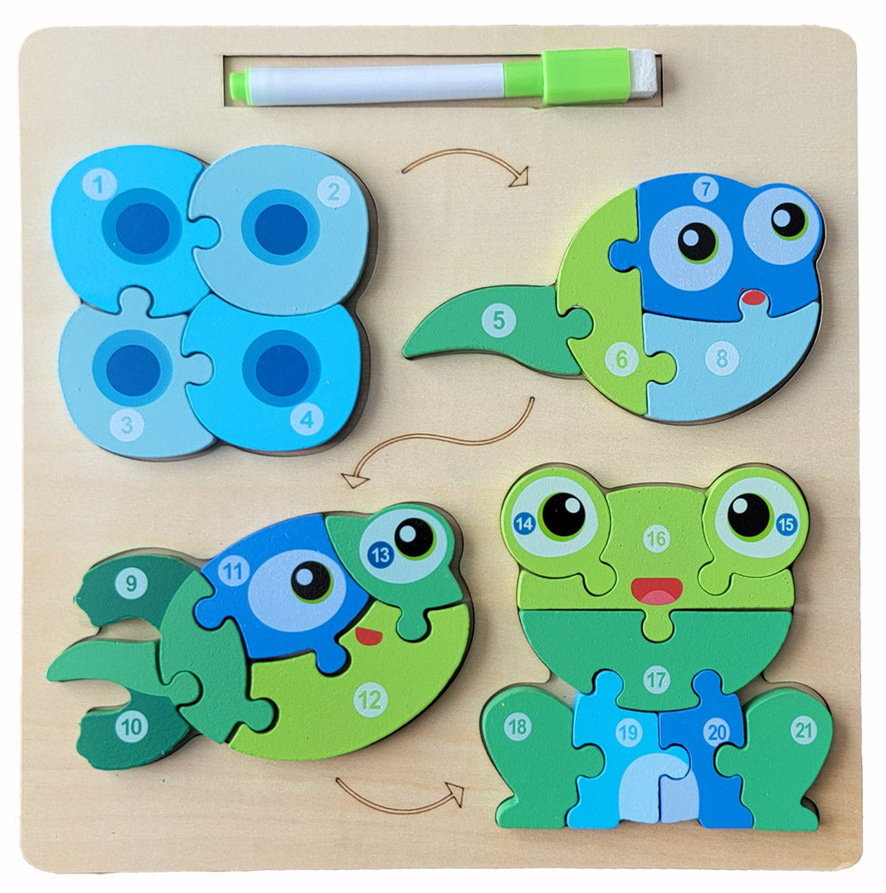 Wooden Montessori Life Cycle Puzzle - Set of 3 Puzzles