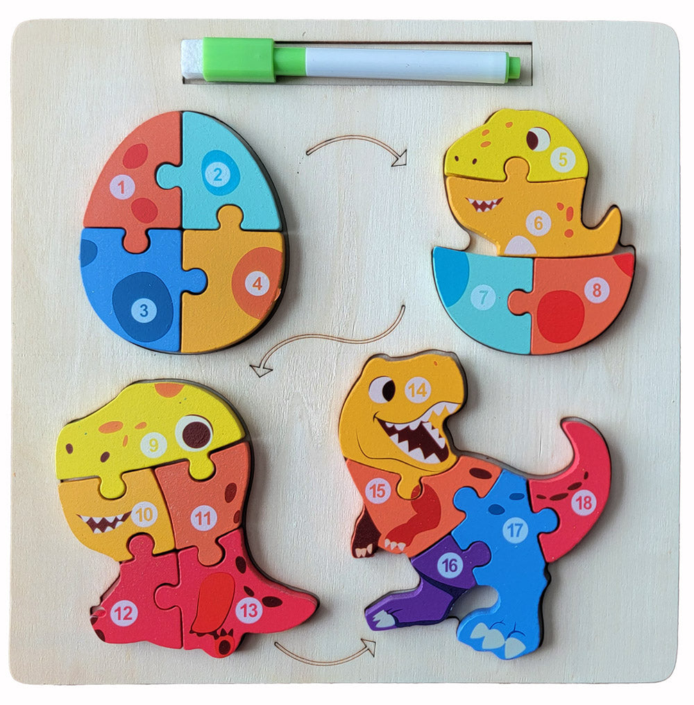 Wooden Montessori Life Cycle Puzzle - Set of 3 Puzzles