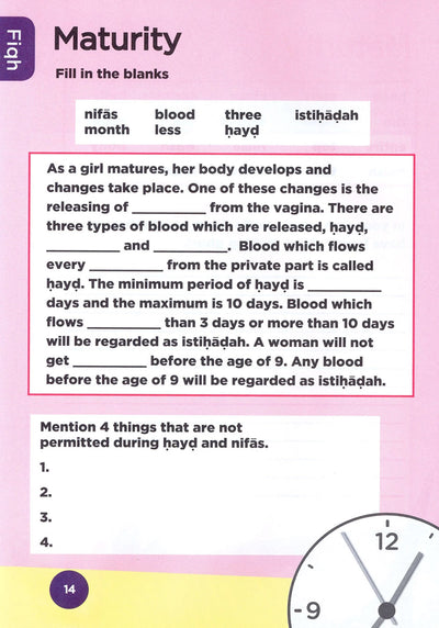An Nasihah Islamic Curriculum Workbook Level 6 Girls