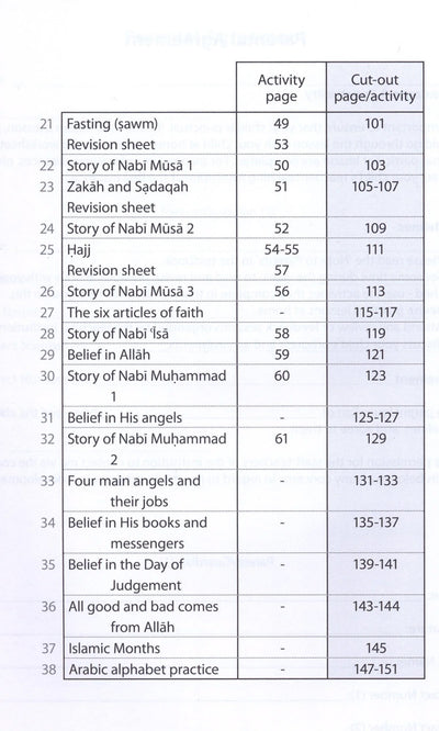 Safar Islamic Studies Workbook Level 1