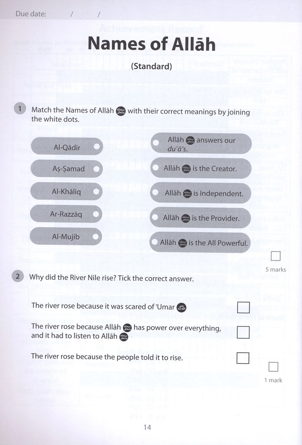 Safar Islamic Studies Workbook Level 3