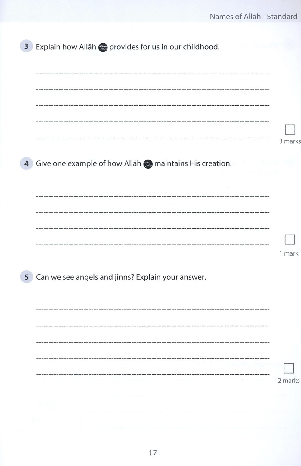 Safar Islamic Studies Workbook Level 5