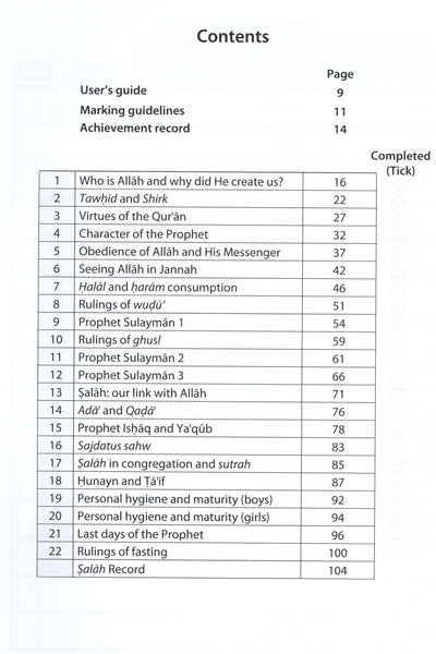 Safar Islamic Studies Workbook Level 6