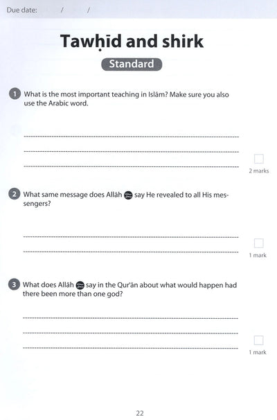 Safar Islamic Studies Workbook Level 6