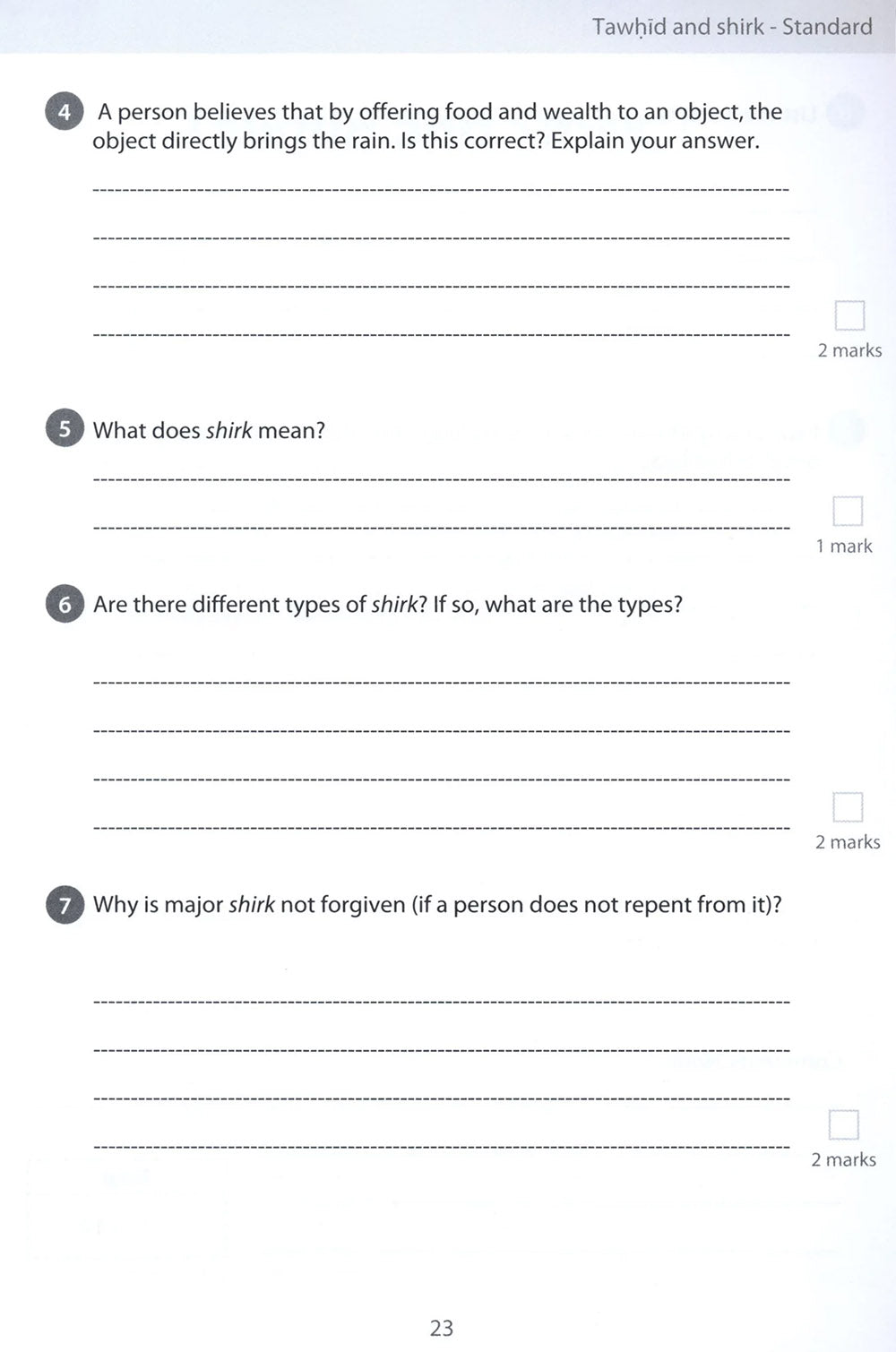 Safar Islamic Studies Workbook Level 6