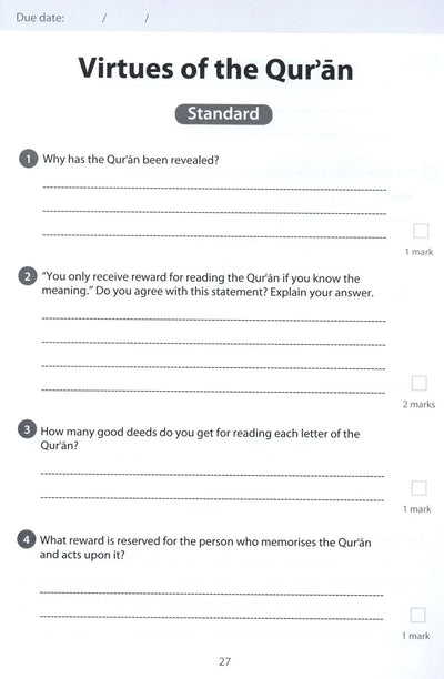 Safar Islamic Studies Workbook Level 6