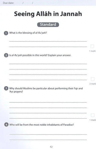 Safar Islamic Studies Workbook Level 6