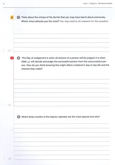 Safar Islamic Studies Workbook Level 7