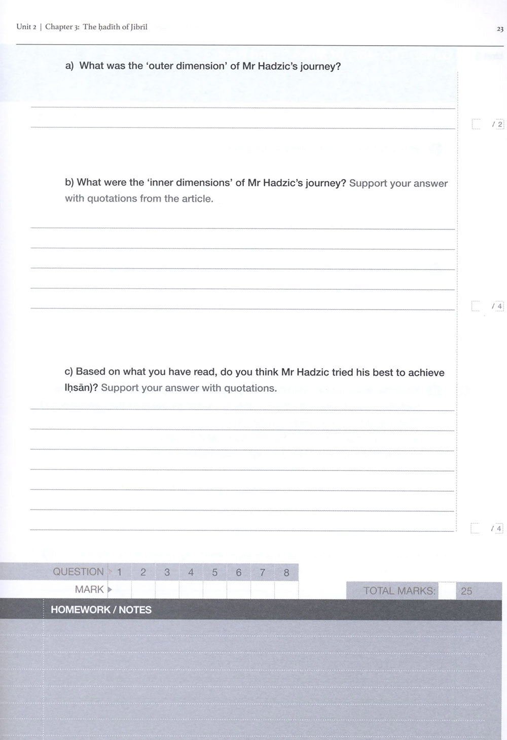 Safar Islamic Studies Workbook Level 7