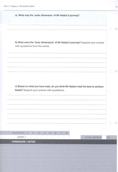 Safar Islamic Studies Workbook Level 7