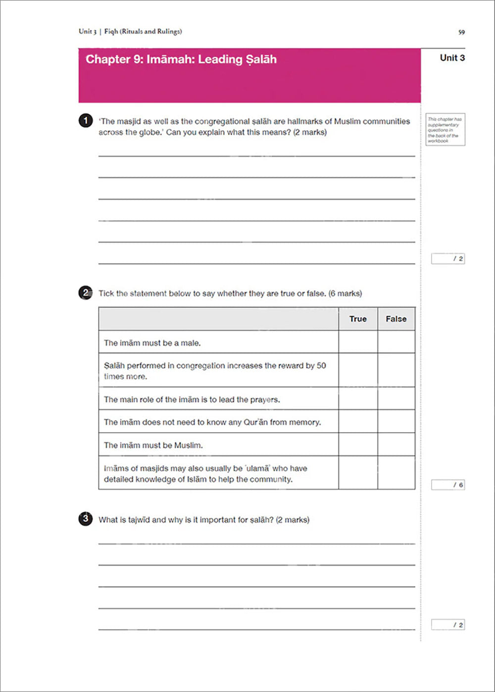 Safar Islamic Studies Workbook Level 8