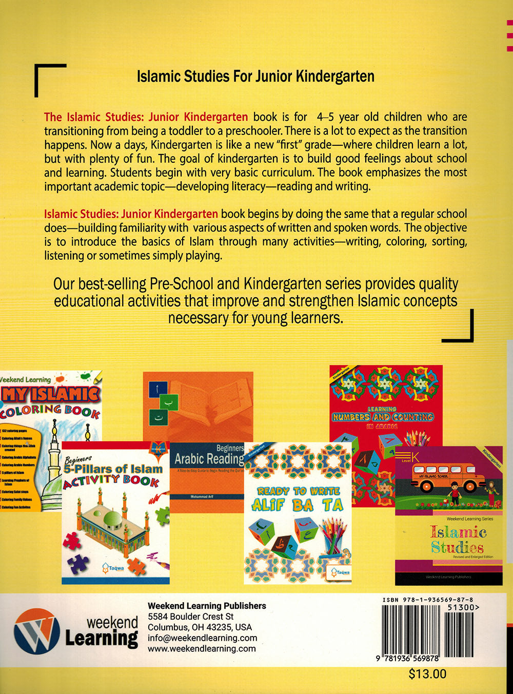 Weekend Learning Islamic Studies Textbook Level Junior K