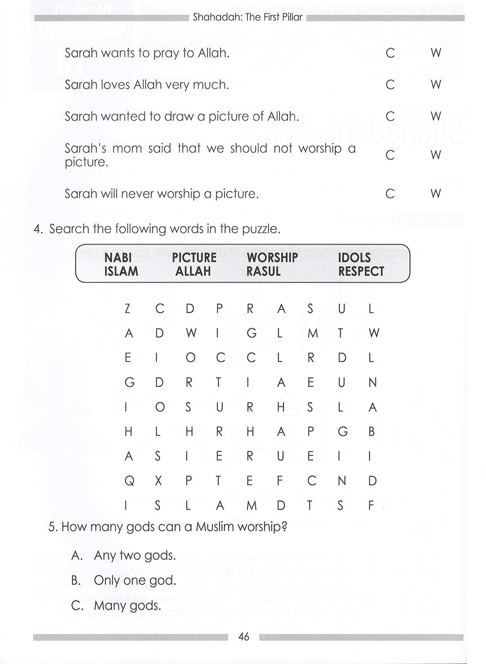 Weekend Learning Islamic Studies Workbook Level 1