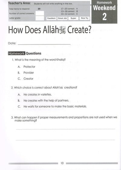 Weekend Learning Islamic Studies Workbook Level 2