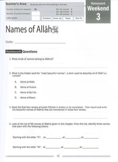 Weekend Learning Islamic Studies Workbook Level 4