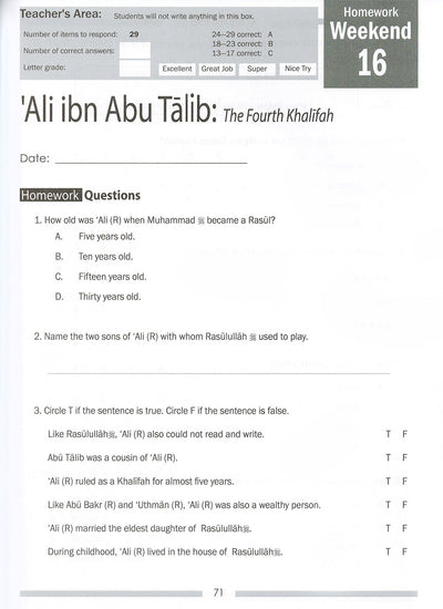 Weekend Learning Islamic Studies Workbook Level 4