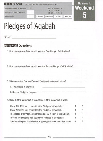 Weekend Learning Islamic Studies Workbook Level 5