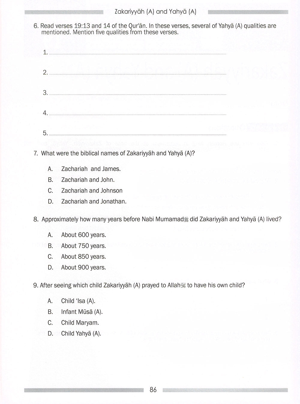 Weekend Learning Islamic Studies Workbook Level 5