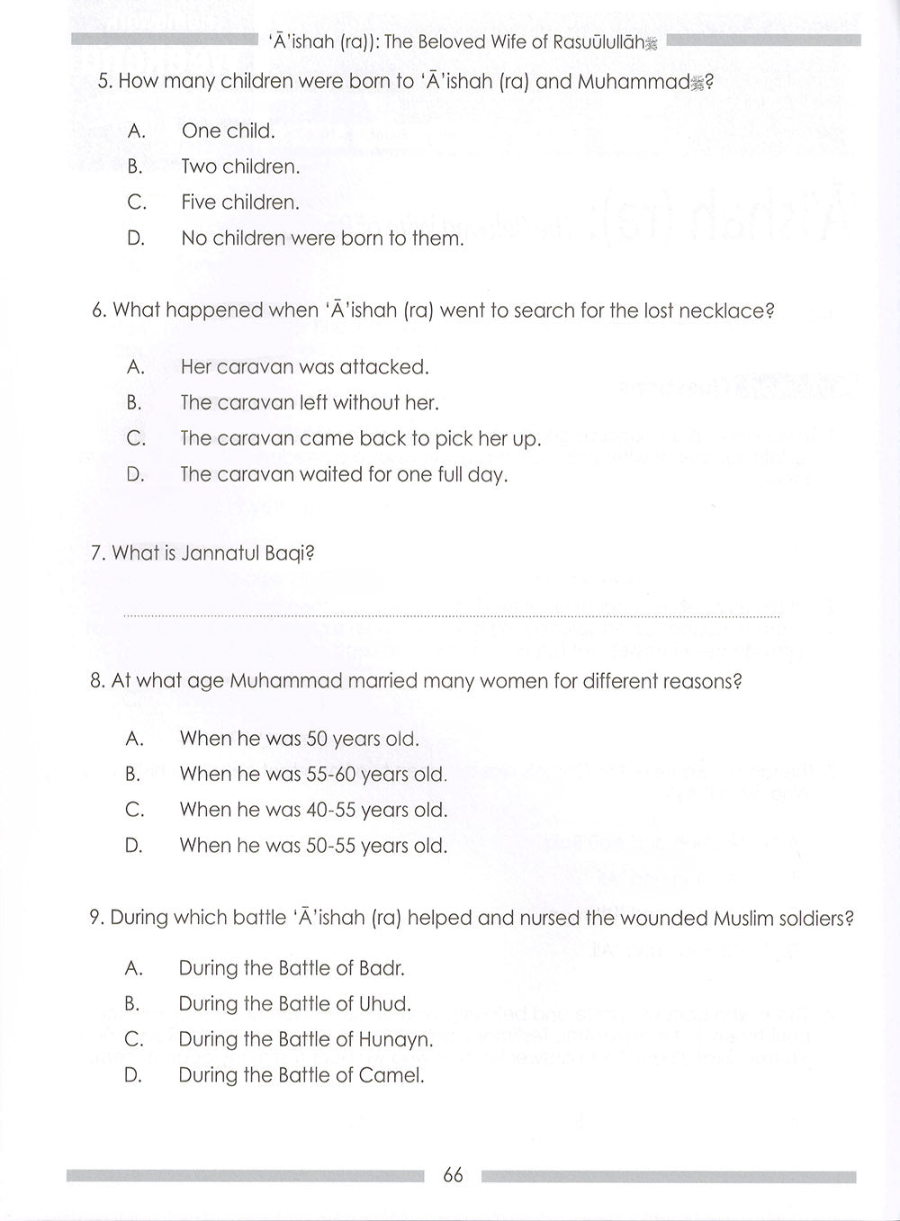 Weekend Learning Islamic Studies Workbook Level 6