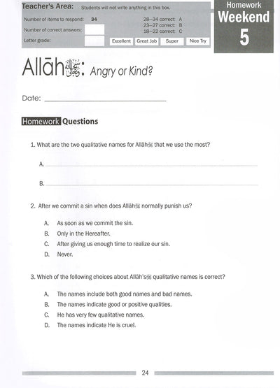 Weekend Learning Islamic Studies Workbook Level 7