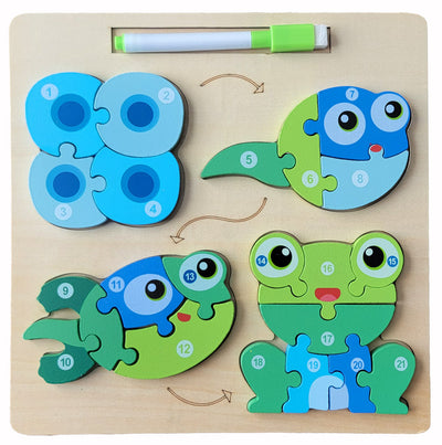 Wooden Montessori Life Cycle Puzzle - Set of 3 Puzzles